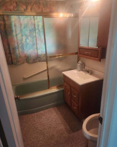 ugly bathroom in Denver house we purchased